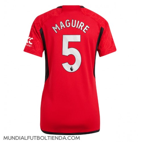 Camiseta Manchester United Harry Maguire #5 Primera Equipación Replica 2023-24 para mujer mangas cortas